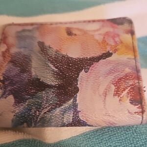 Leather wallet  lovely pastel colors